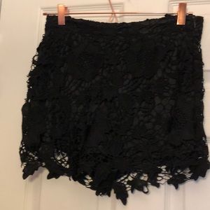 She and sky black lace shorts M